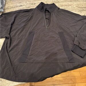 ALO Yoga Black Windbreaker Quarter-Zip Pullover